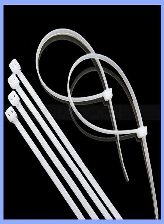 SpiderJuice® White Nylon Plastic Strap Perfect Self-Lock Cable Tie Clip Strip Easy Handy Pack of 2 Mini Wire 100 Pieces Each (Size-2.5x150mm/2.5x100mm) - Image 3